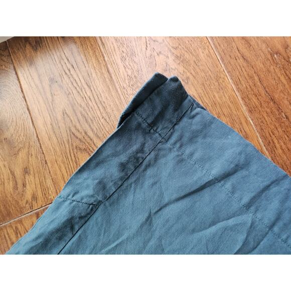 Athleta Women's 14 Playa Linen Borealis Turquoise Wide Leg Crop Pants Resortwear - Picture 5 of 8